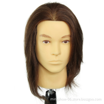 Cheap human hair salon hairdressing training head male mannequin heads with human hair for braiding